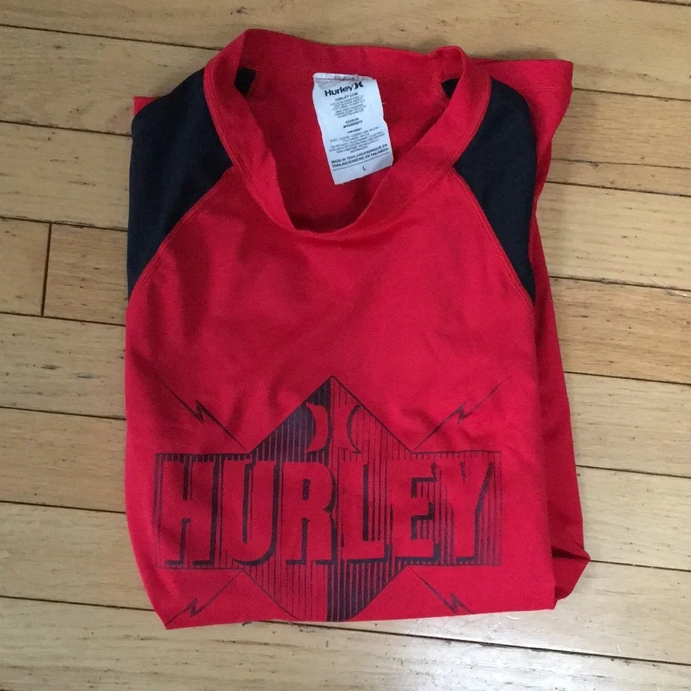 Hurley Rashguard Dark Red/Black Men’s Large EUC